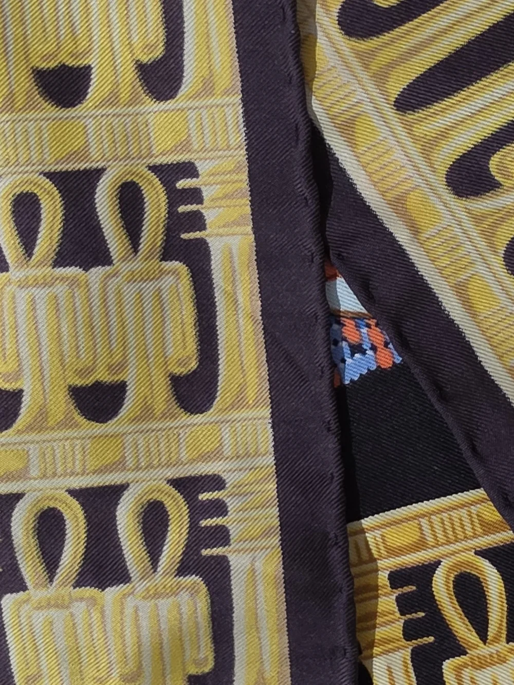 Hermès Black, Yellow and Cream Silk Scarf - Paris Motif